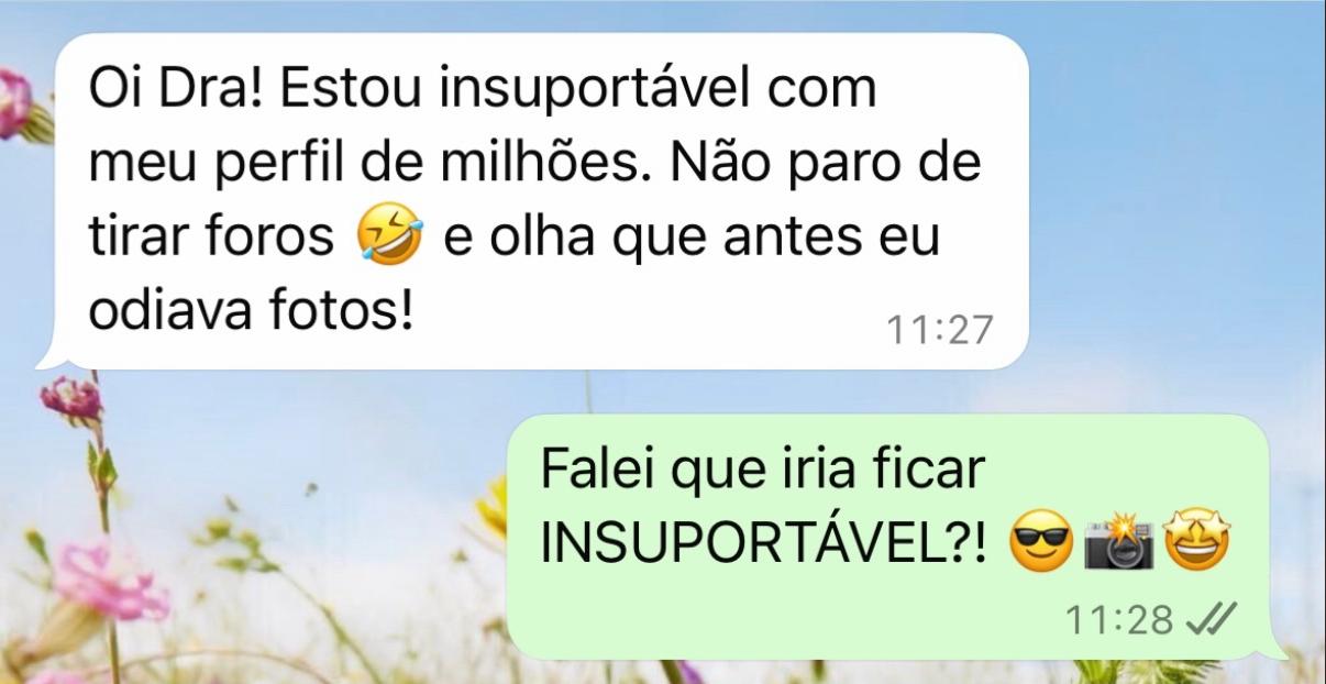 Relato de paciente após procedimento realizado pela Dra. Gianni